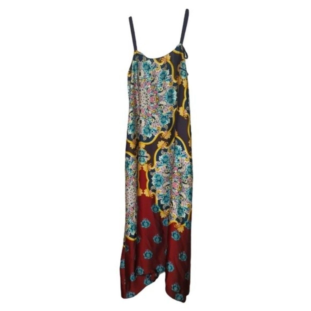 Zara silky flowy midi dress with tie straps